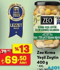 ZEO KIRMA YEŞİL ZEYTİN 400 G